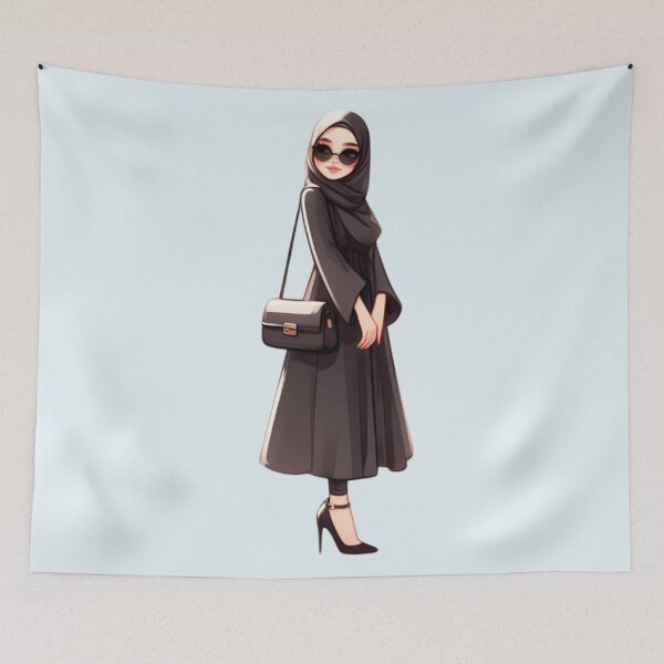 Item preview, Stylish Hijabi Girl – Digital Art Illustration designed and sold by Lulunza.