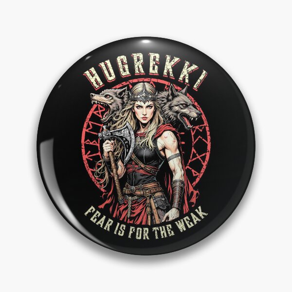 Item preview, Viking Woman Shield Maiden Courage Hugrekki Old Norse Wolf designed and sold by GrandeDuc.