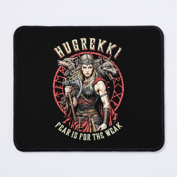 Item preview, Viking Woman Shield Maiden Courage Hugrekki Old Norse Wolf designed and sold by GrandeDuc.