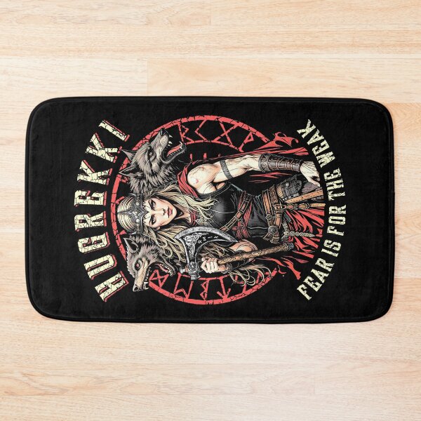 Item preview, Viking Woman Shield Maiden Courage Hugrekki Old Norse Wolf designed and sold by GrandeDuc.