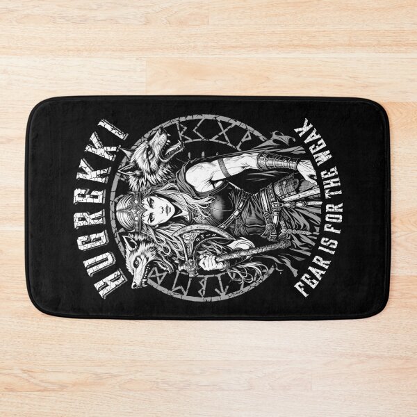 Item preview, Viking Woman Shield Maiden Courage Hugrekki Old Norse Wolf designed and sold by GrandeDuc.