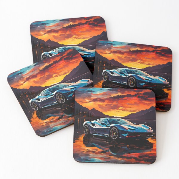Item preview, Powerful Sports Car Reflected in Stunning Watercolors designed and sold by RevUpDesign.