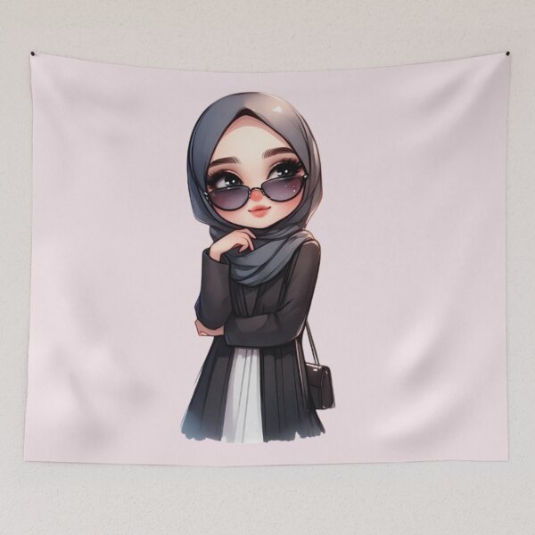Item preview, Stylish Hijabi Girl – Digital Art Illustration designed and sold by Lulunza.