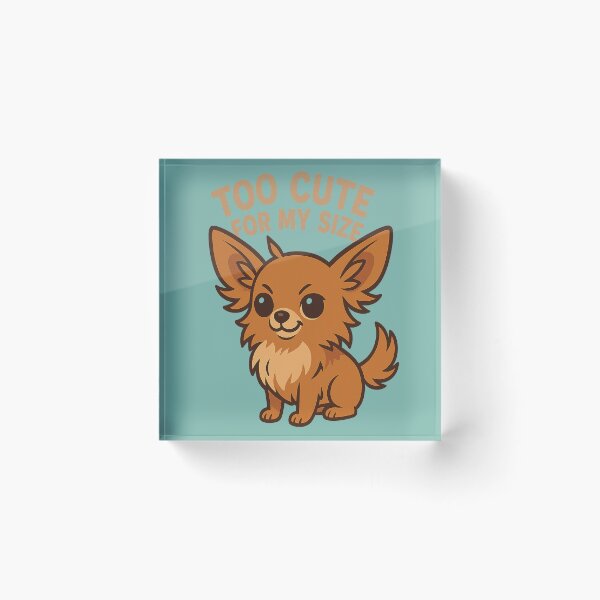 Item preview, Too Cute For My Size – Fluffy Chihuahua Cartoon designed and sold by © Zenscape Studio 2025.