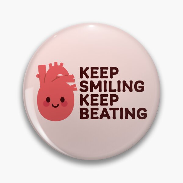 Item preview, Keep Smiling, Keep Beating – Cute Happy Heart Design designed and sold by OEKAKIYASAN.