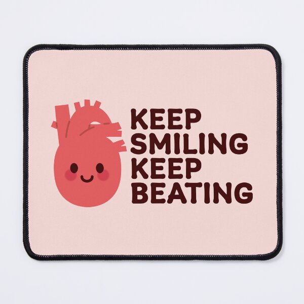 Item preview, Keep Smiling, Keep Beating – Cute Happy Heart Design designed and sold by OEKAKIYASAN.
