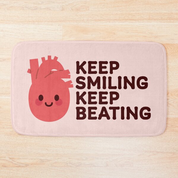 Item preview, Keep Smiling, Keep Beating – Cute Happy Heart Design designed and sold by OEKAKIYASAN.