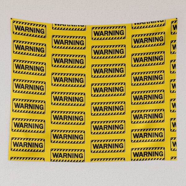 Item preview, WARNING – Bold Yellow and Black Caution Sign Design designed and sold by OEKAKIYASAN.