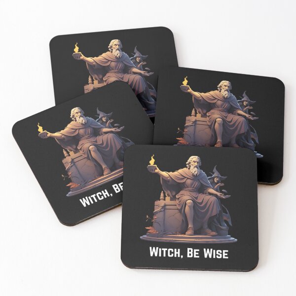 Item preview, Witch, Be Wise - Stoic Philosopher Epictetus and a Playful Witch designed and sold by LexaArtworks.