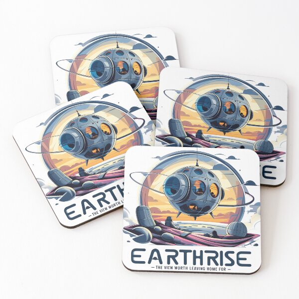 Item preview, Retro Lunar Capsule Hotel with Earthrise View designed and sold by LoliDesignShop.