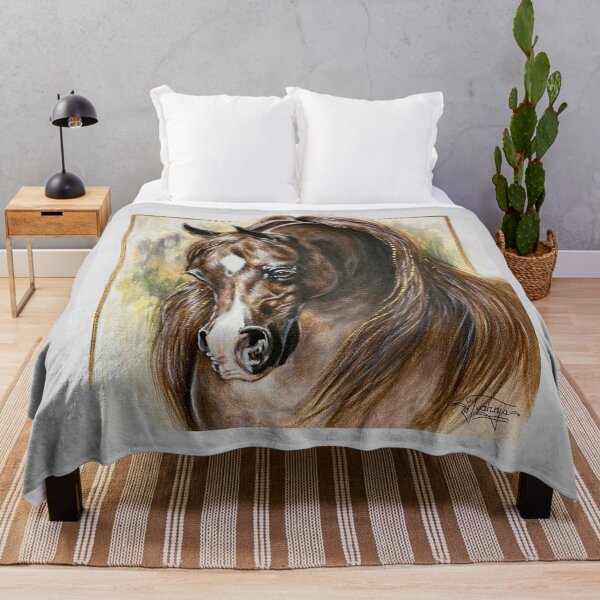 Item preview, Chestnut Arabian horse acrylic portrait painting designed and sold by Tahnja Wolter.