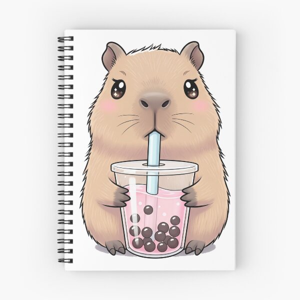 Item preview, Kawaii Capybara Bubble Tea Bliss – Pastel Boba Vibes designed and sold by 001Haiba.
