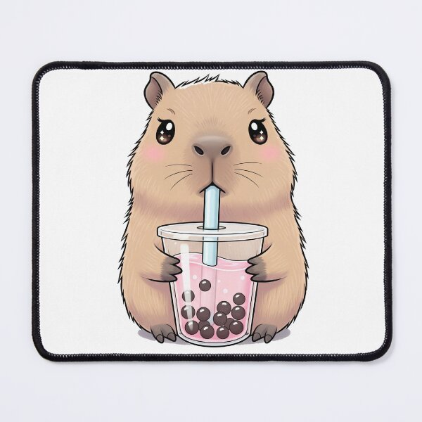 Item preview, Kawaii Capybara Bubble Tea Bliss – Pastel Boba Vibes designed and sold by 001Haiba.