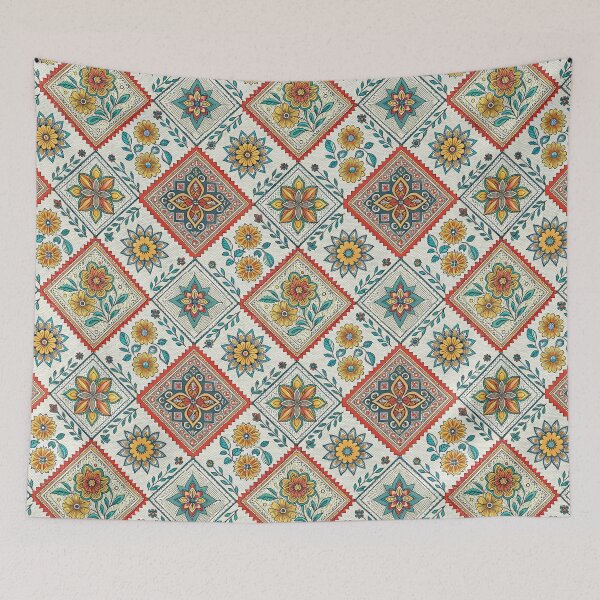 Item preview, Vibrant Seamless Bohemian Floral & Geometric Tile Pattern. designed and sold by RGShirtWorks.