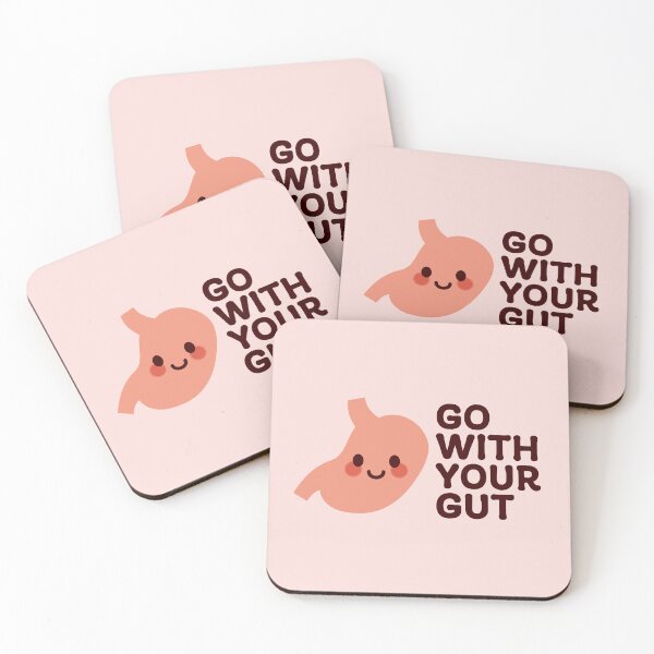Item preview, Go With Your Gut – Cute Smiling Stomach Illustration designed and sold by OEKAKIYASAN.