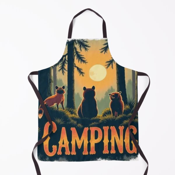Artikelvorschau, Waldtiere beim Camping bei Sonnenuntergang entworfen und verkauft von Iuqiune.