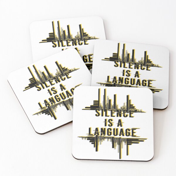 Item preview, Silence Is A Language - Glitch Waveform Minimalist Quote Design designed and sold by DMZ13.