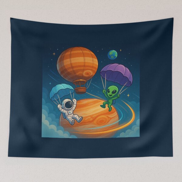 Item preview, Starlit Parachute Dive on Jupiter designed and sold by HEERMANArt.