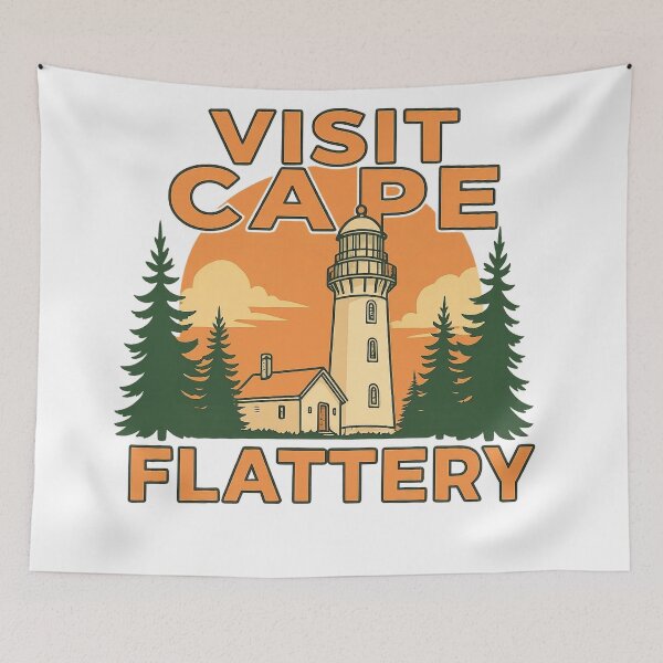 Item preview, Vintage Travel Poster Style Cape Flattery designed and sold by Uglyandcute.