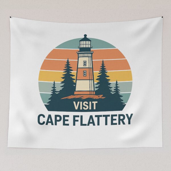 Item preview, Vintage Travel Poster Style Cape Flattery designed and sold by Uglyandcute.