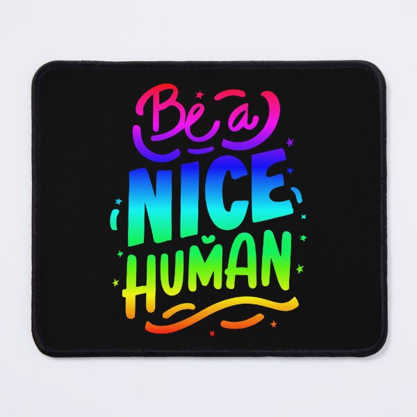 Item preview, Be a Nice Human | Positive Motivational Quote Typography, rainbow edition designed and sold by angelisart.