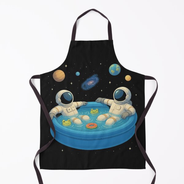 Aperçu de l'œuvre Fête interplanétaire à la piscine : du plaisir flottant dans l'espace créée et vendue par HEERMANArt.