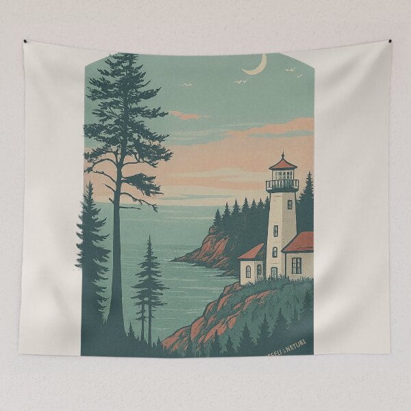 Item preview, Vintage Travel Poster Style Cape Flattery designed and sold by Uglyandcute.