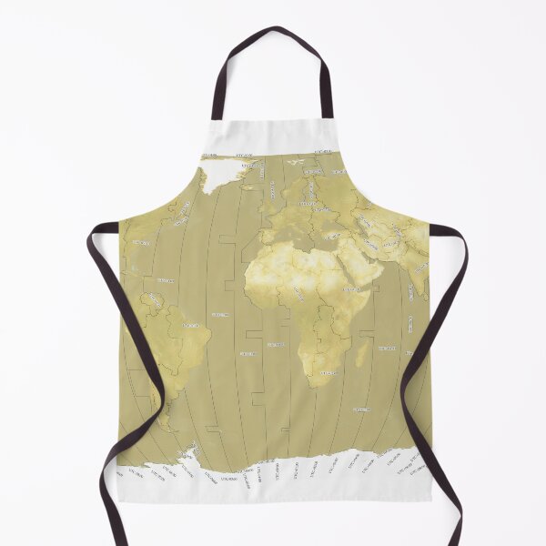 Item preview, World Timezones Robinson Projection Tan Satellite Map with Country Borders designed and sold by Tiffany Munro.