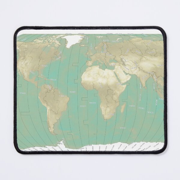 Item preview, World Timezones Robinson Projection Faded Satellite Map with Country Borders designed and sold by Tiffany Munro.