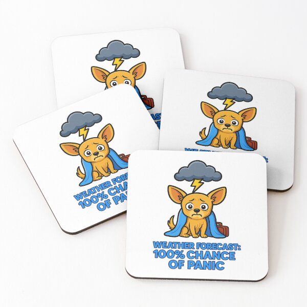 Item preview, Dog Storm Anxiety - Weather Forecast 100% Chance of Panic Funny Design designed and sold by EdgyEdgeArt.