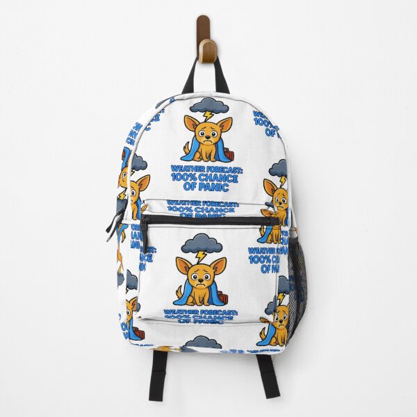 Item preview, Dog Storm Anxiety - Weather Forecast 100% Chance of Panic Funny Design designed and sold by EdgyEdgeArt.