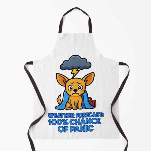 Item preview, Dog Storm Anxiety - Weather Forecast 100% Chance of Panic Funny Design designed and sold by EdgyEdgeArt.