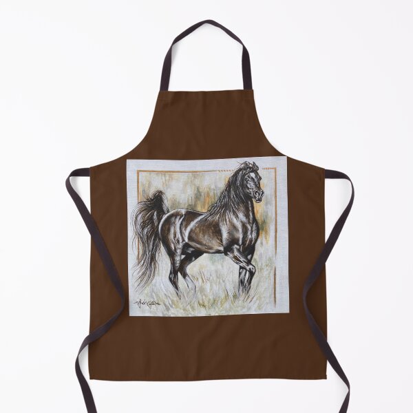 Item preview, Bay black Arabian horse acrylic painting in classic style designed and sold by Tahnja Wolter.