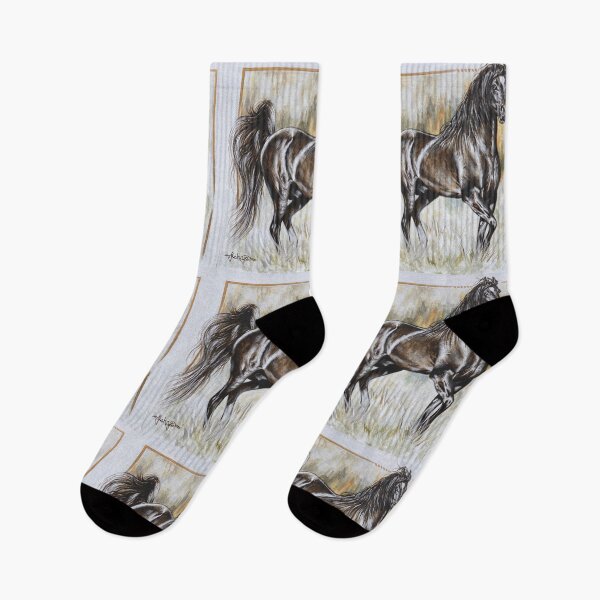 Item preview, Bay black Arabian horse acrylic painting in classic style designed and sold by Tahnja Wolter.
