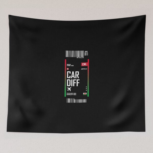 Item preview, Cardiff Boarding Pass Sticker designed and sold by TulipaGraphics.