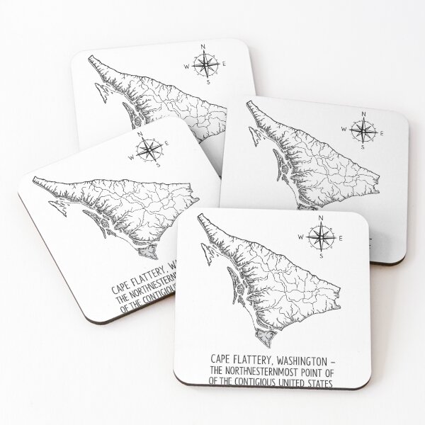Item preview, Hand-Drawn Map Outline Cape Flattery  designed and sold by Uglyandcute.