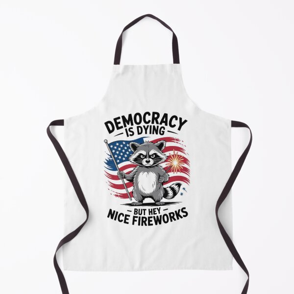 Item preview, Democracy Is Dying But Hey Nice Firework Raccoon 4th Of July designed and sold by ConceptualVibes.