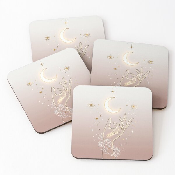 Item preview, Mystic Moon Touch | Celestial Hand & Moon Minimalist Art No.1 designed and sold by angelisart.