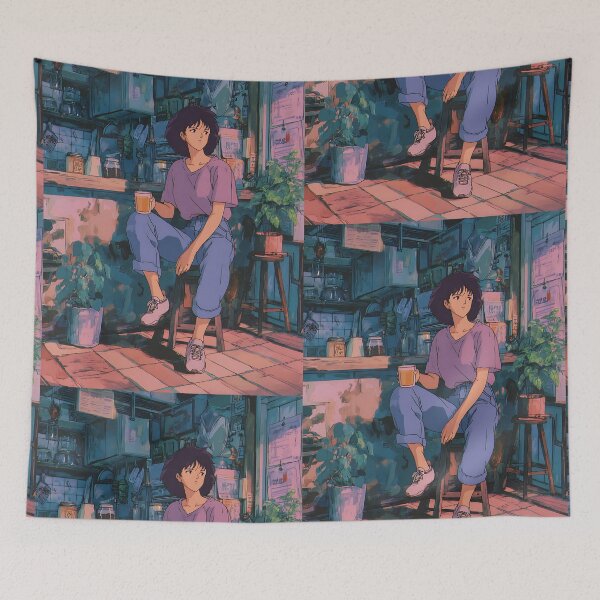 Item preview, Retro Lofi Anime - Vintage Relaxed Character designed and sold by bapupa.