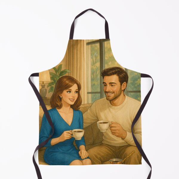 Item preview, Home is You + Me + Coffee | Husband and wife drinking coffee artwork designed and sold by Together-in-calm.