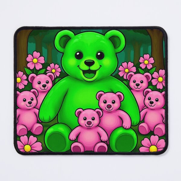 Item preview, Green teddy bear with pink babies nursery or child's bedroom decor design designed and sold by Jennifer Morcom.