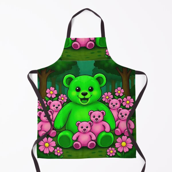 Item preview, Green teddy bear with pink babies nursery or child's bedroom decor design designed and sold by Jennifer Morcom.