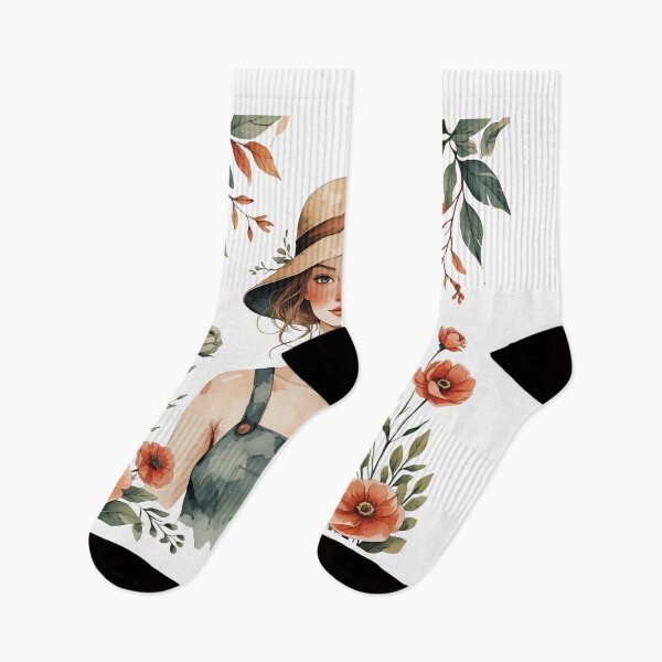 Item preview, Handcrafted Organic Illustration of a Simple Country Girl designed and sold by catcurio.