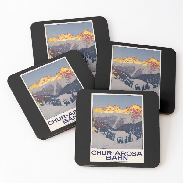 Item preview, Vintage Swiss Travel Poster | Chur-Arosa Bahn Art Deco Railway Print | Snowy Alps Scenic Wall Art | E.C. Design by Wolfensberger designed and sold by artofuniverse.