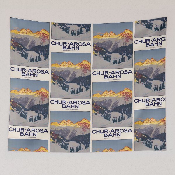 Item preview, Vintage Swiss Travel Poster | Chur-Arosa Bahn Art Deco Railway Print | Snowy Alps Scenic Wall Art | E.C. Design by Wolfensberger designed and sold by artofuniverse.
