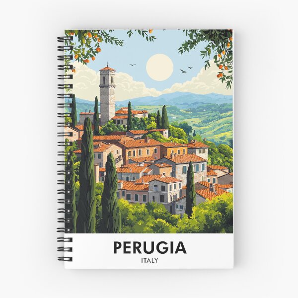 Item preview, Perugia Italy Retro Travel Print designed and sold by HomeLivingCo.