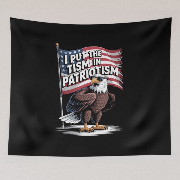 Item preview, I Put The Tism In Patriotism – Cool Eagle with Sunglasses Design designed and sold by Stock4U.