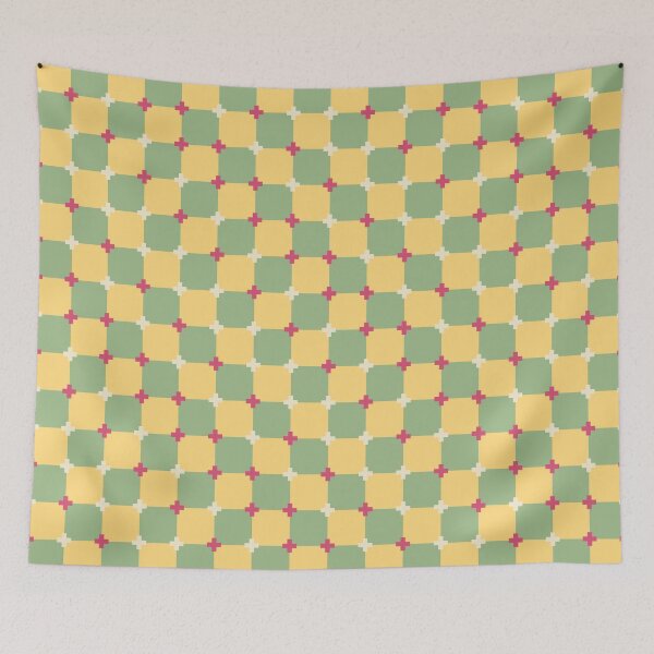 Item preview, Optical illusion pixel tile - green and yellow designed and sold by SNG12.