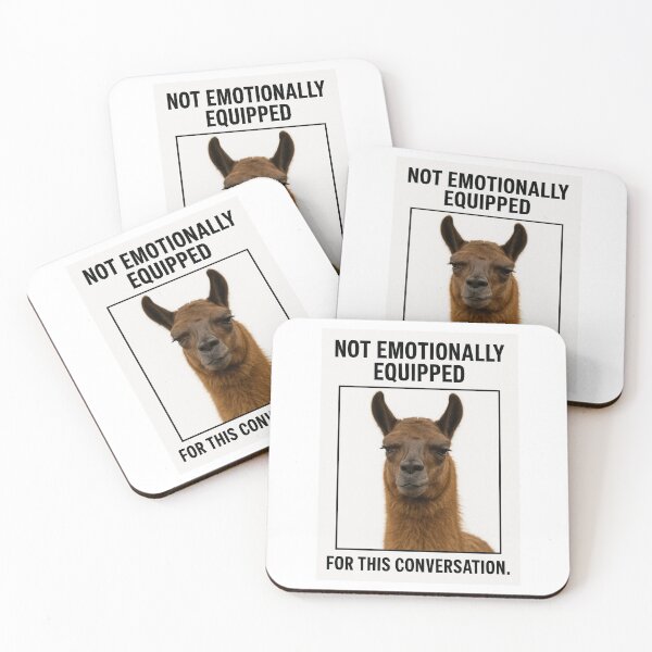 Item preview,  Not emotionally equipped birthday funny prank meme gift weird llama satire designed and sold by CheeseBlueprint.