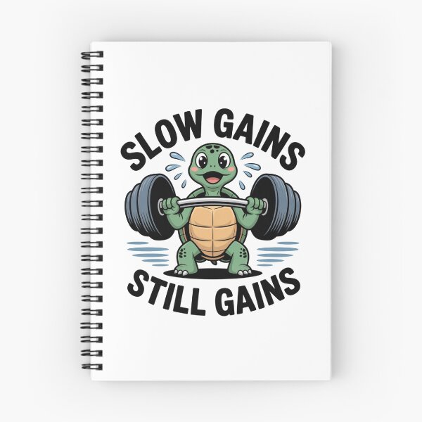 Item preview, Slow Gains Still Gains – Workout Turtle Gym Humor designed and sold by ArtByYunus.